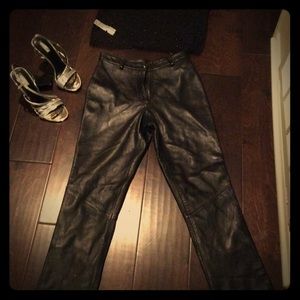 100% leather pants fitted